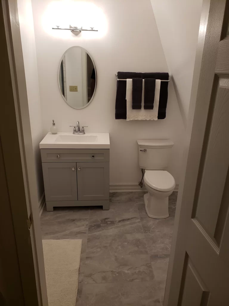 Our first renovated bathroom.